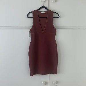Aritzia BABATON Sculpt Knit Deep V Dress